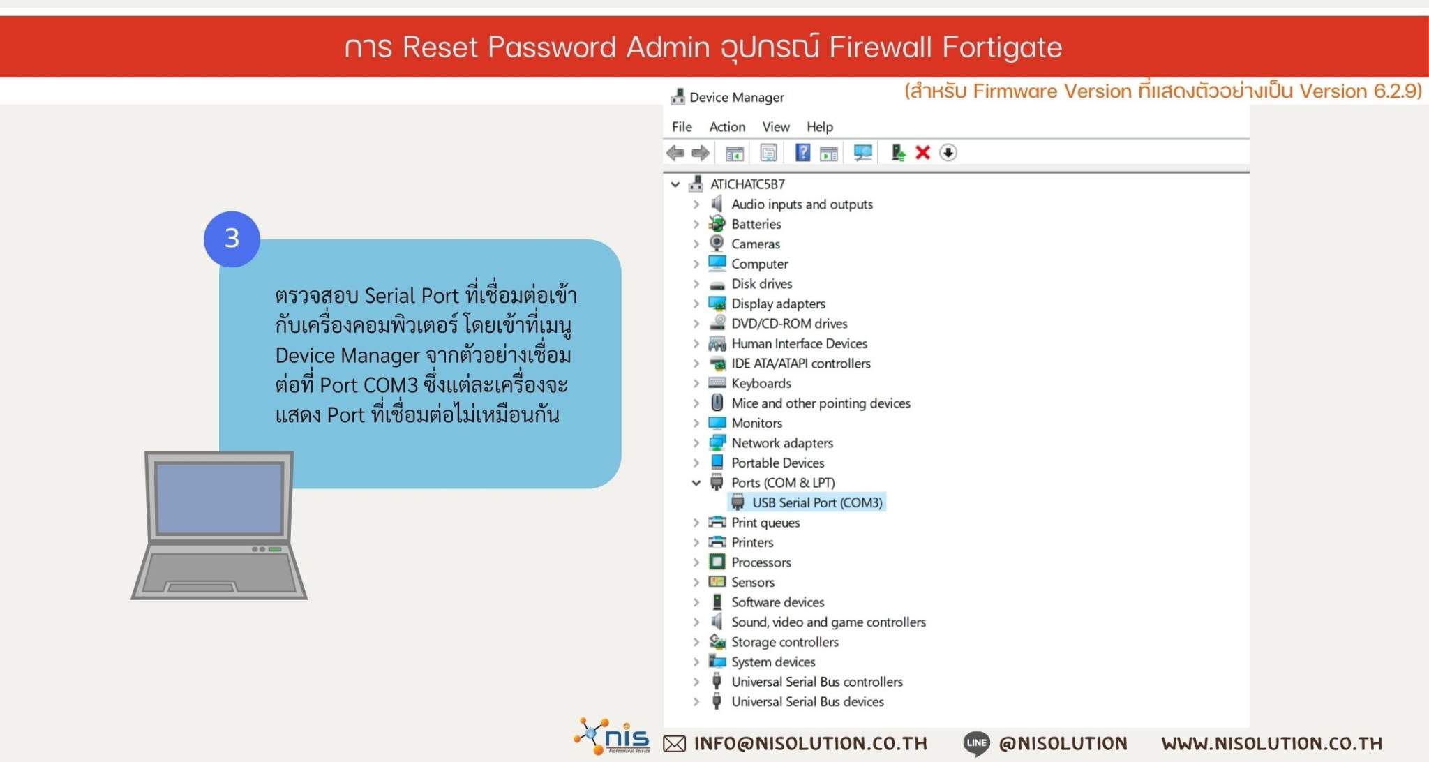 การ Reset Password Admin อุปกรณ์ Firewall Fortigate - NIS รับติดตั้ง ...